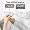 Mbillion Retractable Clothesline 13.8 Ft Stainless Steel Double Clothes line
