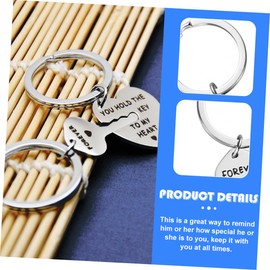 TOVINANNA 2pcs Couple Keychains Set Stainless Steel Key Rings for Him Her Matching Key Ring for Valentine Day Birthday Anniversaries Durable Skin Friendly Keychain for Unique Jewelry Making