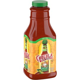 Cholula Chili Lime Hot Sauce, 64 fl oz - One 64 Fluid Ounce Bulk Container of Chili Lime Hot Sauce with Mexican Peppers, Lime and Signature Spice Blend, Perfect for Eggs, Shrimp, and More