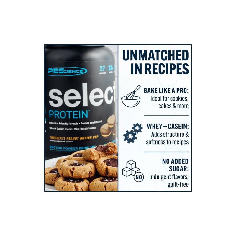PEScience Select Protein Powder, Peanut Butter Cookie, 27 Serving, Whey