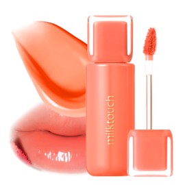 MILKTOUCH Jelly Fit Tinted Glow Tint - Hydrating Lip Balm with Moisturizing Color, Long-Lasting Gloss, Lightweight Formula, Radiant Shine, Perfect for Daily Wear, Cruelty-Free 01 New Peach Bear