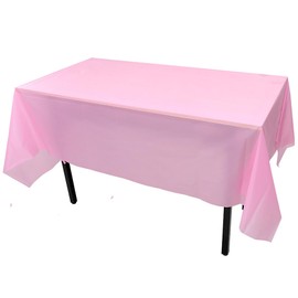 1 Pack Plastic Tablecloths Disposable Table Covers 54 inch x108 inch Rectangular Disposable Party Table Cover Suitable for Birthday, Graduation, Restaurant, Wedding Decoration Tablecloth (Pink)