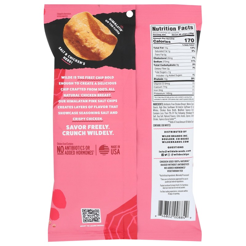 WILDE BRANDS Himalyan Pink Salt Chicken Chips, 4 OZ