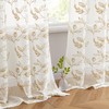 Woaboy Curtains Taupe Leaves Pattern Voile Curtains with Eyelets Living