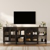 GAOMON Modern Sideboard, Buffet Sideboard with Glass Doors and Adjustable