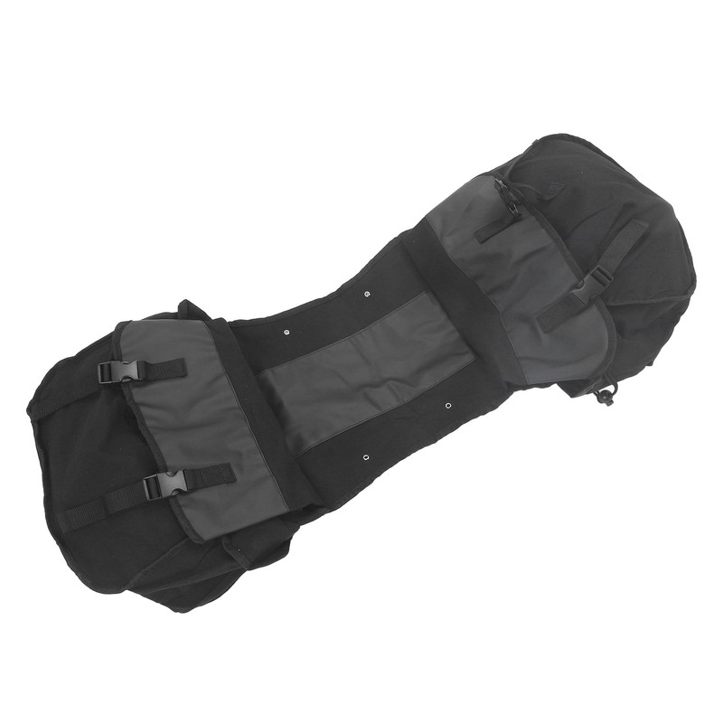 Bicycle Rear Seat Bag Black Large Capacity Canvas Waterproof Elastic
