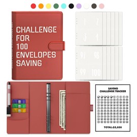 100 Envelopes Money Saving Challenge Binder Budget Planner, Budget Book With Cash Savings Challenge, 52 Week Money Binder, 4 Envelopes Per Page, A Total Of 25 Pages:_olive-green