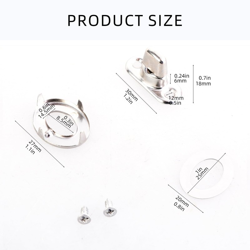 20Pieces Twist Lock Fasteners Set Including Eyelets and Studs Portable