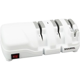 SHARPAL 198H Afilador de cuchillos eléctrico - Sistema profesional de afilado de cuchillos de 3 fases con ruedas de diamante, adecuado para cuchillos rectos y ondulados de doble bisel, resultado de