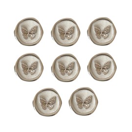 Altaroo Pack of 8 Buttons, Mother of Pearl Buttons, Silver, Buttons for Cardigan, Butterfly, Silver Button for Sewing Cardigans, Bags, Clothes, Hats, Bedding, Aprons