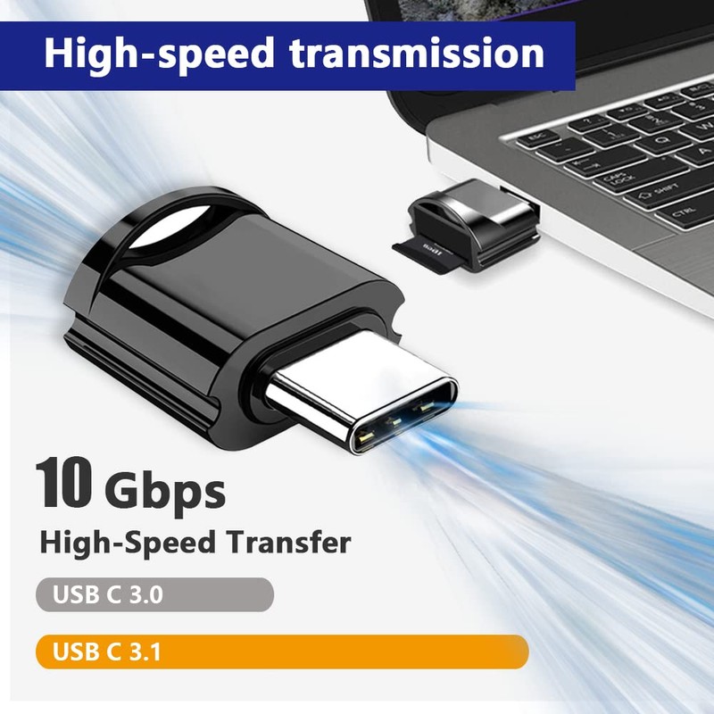 Xiatiaosann USB C to Micro SD TF Card Reader, Type