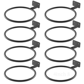 QTJUST 4in 8Pack Wall Flower Pot Holder Ring Plant Hanger, Metal Planter Hooks Wall Mounted Bracket Heavy Duty for Outdoor Indoor