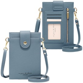 Constlia Smartphone Shoulder Women's Lightweight Wallet, Cross-body Smartphone Pouch, Vertical, Multifunctional, Thin, Portable Shoulder, Small, Shoulder Bag, Women's Portable Pochette, blue