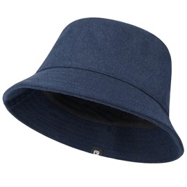 GADIEMKENSD Winter Bucket Hat Premium Wool Packable Plain Colours Unisex Warm Hat, navy