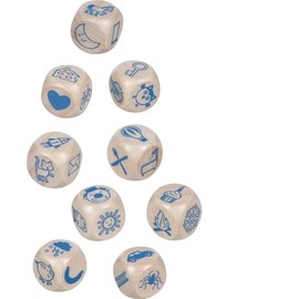 goki 56307 - Wooden Story Cube in Tin, Creative Narrative Game and Promote Language Development, Story Cubes, Endless Play Options for Children, Set of 9, from 6 Years