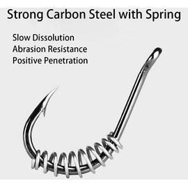 KTGCOZS Pack of 30 Fishing Hooks Baiting Dough Stainless Barded Fish Spring Tackle 6-14 Size (10# 30pcs)