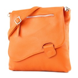 modamoda de - T146 - Italian Leather Shoulder Bag, Orange2021