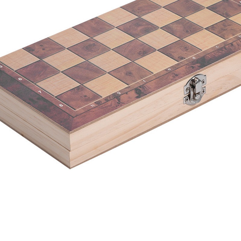 3in1 Portable Wooden Chessboard Folding Board Chess Game For Party