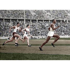 Jesse Owens 1936 Olympics Color Photo