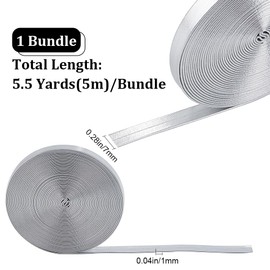 GORGECRAFT 5.5Yds x 0.3" Flat Silver Metallic Leather Straps Glossy Leather Cord Shiny Pu Leather Lace Strip Beading String Ribbon Crafts Double Sided Faux Supplies Cord for Making Craft Pillow