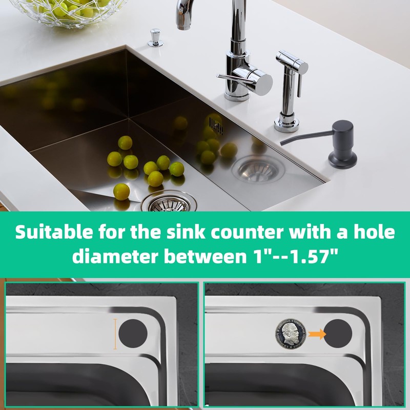 Soap Dispenser for Kitchen Sink, Built in Sink Soap Dispenser,