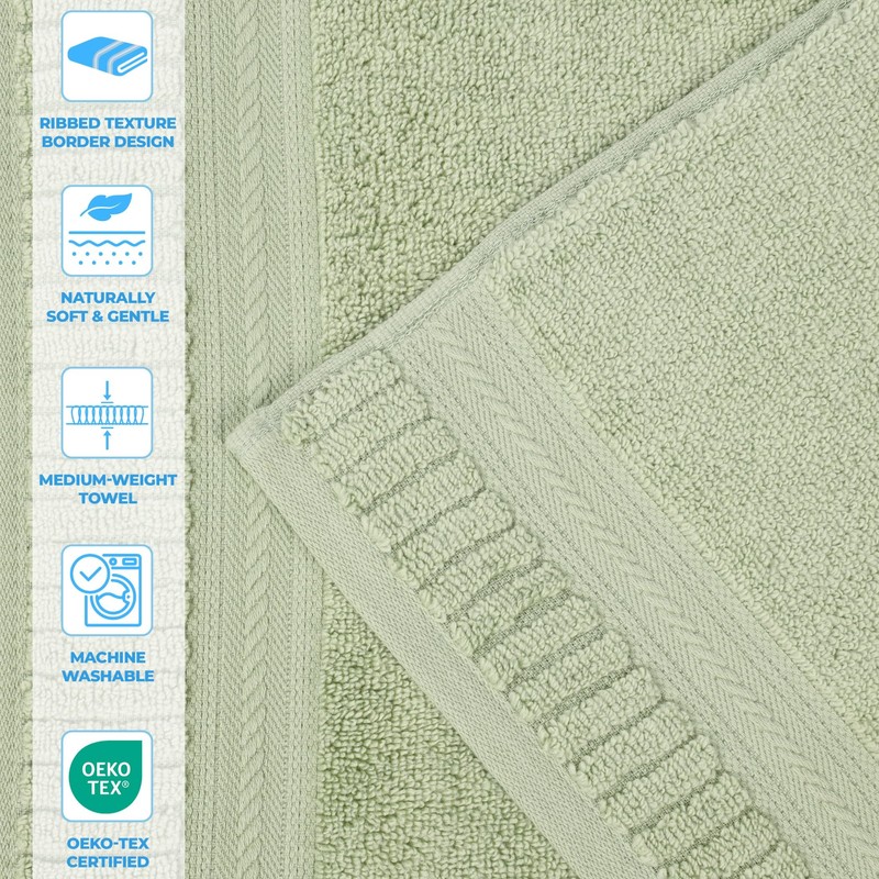 SUPERIOR Venice Zero Twist Cotton Medium Weight Small Towels, for