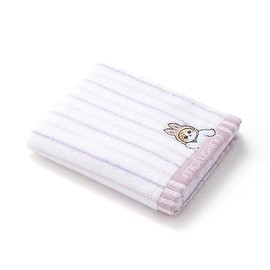 Towel Museum 43-0072150 Mofusand Striped Face Towel, Purple, Rabbit Cat Cute, Approx. 13.4 x 31.5 inches (34 x 80 cm)