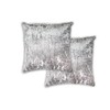 Lex's Linens Set of 2 Crushed Velvet Cushion Covers (Silver)