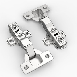 Asidrama 2 Pack Half Overlay Soft Close Cabinet Hinges，Silent Hydraulic Cupboard Hinges, Frameless European Concealed Hinges for Kitchen Cabinet Door and Wardrobes，105 Degree Kitchen Cabinet Hinges