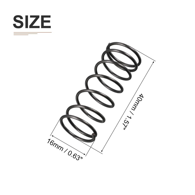 DTGN 1.2x16x40mm(DxODxL) Compression Spring - 10Pack - Good for Machinery