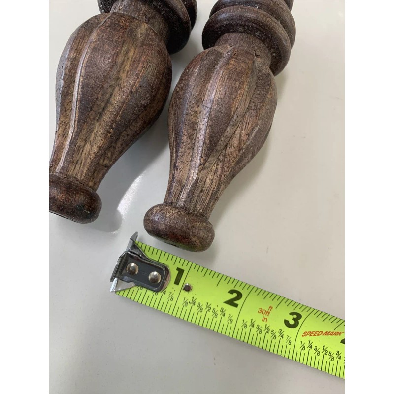 2 - Wood Finials Post cap Bed Furniture Stair Decor