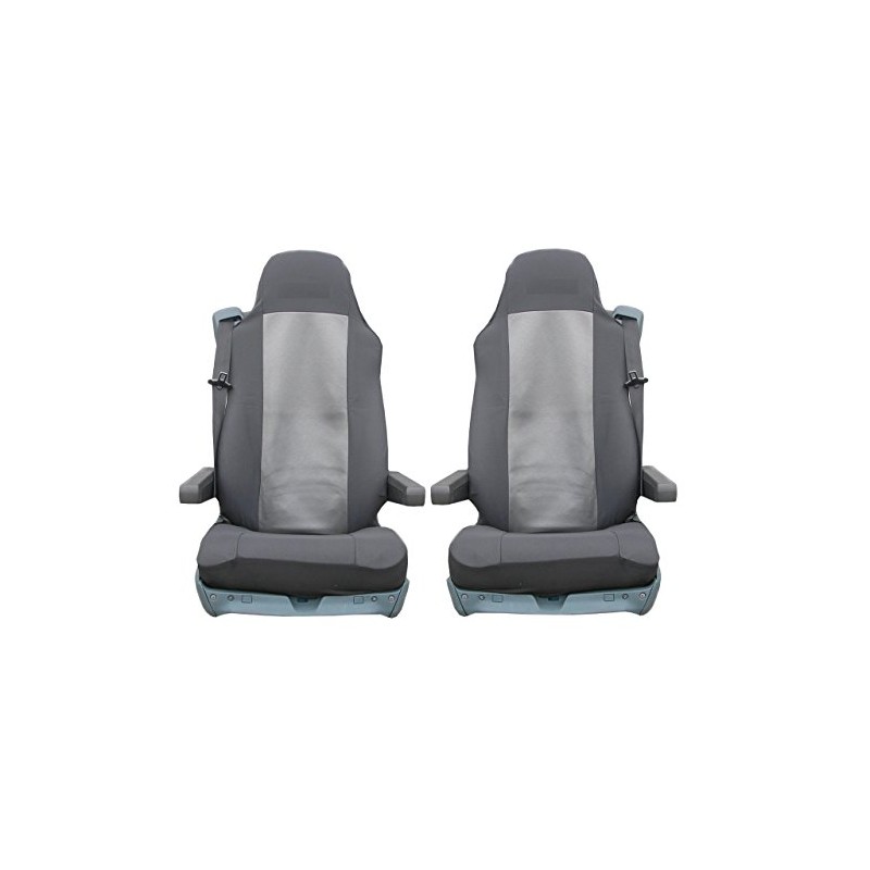 flexzon Pair Of 2 Premium Quality Grey Black Tailored Seat