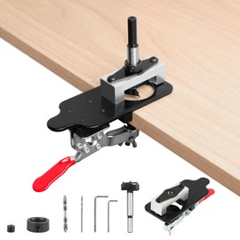 FRULX 35mm Concealed Door Hinge Jig, Aluminum Alloy Accurate Locking Cabinet Hinge Hole Drilling Jig, for Door Concealed Installation Household Tools Aluminum Alloy Hole Opener, Kitchen Door Hinge Jig