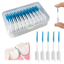 WQINX Soft Silicone interdental Brush, Braces Brush, Corrective interdental Brush, Adaptive interdental Brush, Disposable interdental Brush, Suitable for Cleaning Teeth Health (Blue, 160pcs)