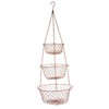 Fox Run 3-Tier Copper Kitchen Hanging Fruit Baskets, 32 Inches