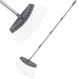 Colwelt Thatch Rake -24 Steel Tines, Dethatching Rakes with 54’’ Lightweight Stainless Steel Handle, Yard Dethatcher Rakes for Lawn(Pine Needles, Dead Grass, Thatch, Leaves, Mulch)