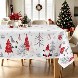 hometrixx Christmas Snowflake Gnome Rectangle Table Cloth Cover 140x220cm