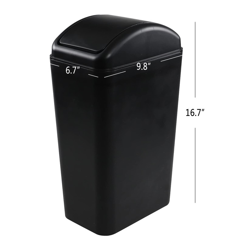 Joyeen cubeta de basura de plástico con tapa oscilante, cubeta