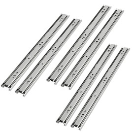SEHOI 3 Pairs 20 Inch Drawer Slides, Side Mounted Ball Bearing Cabinet Drawer Slides, 3 Section Full Extension Drawer Glides, Heavy Duty Drawer Runners Slides, 200 Lbs Capacity, Silver