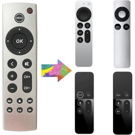TecnologíaParra PT-55 Control Remoto Universal Compatible con Apple TV 4K/ Gen 1 2 3 4/ HD A2843 A2737 A2169 A1842 A1625 A1427 A1469 A1378 A1218, sin Comando de Voz Incluido