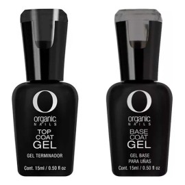 Duo Top Coat + Base Coat Organic Nails 15g 2pzs Color Transparente