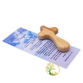 Palm Cross from the Holy Land | Olive Wood Comfort Cross | Pocket Cross - Handheld Palm Cross for Adults & Kids | Holding Pocket Cross