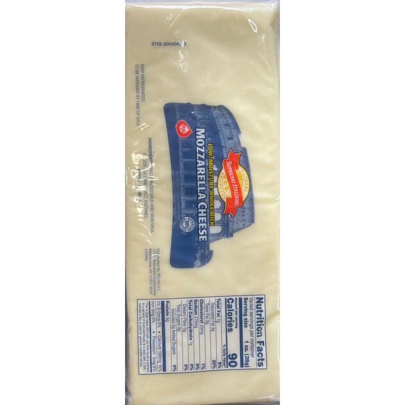 missO Supremo Italiano - Whole Milk Mozzarella Cheese -6lbs -