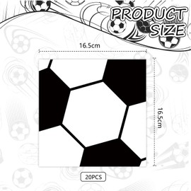 Kotkiddy Pack of 20 Napkins Football, Football Napkins Children's Birthday, Football Decorative Napkins for Children's Birthday Boys Girls (33 x 33 cm)