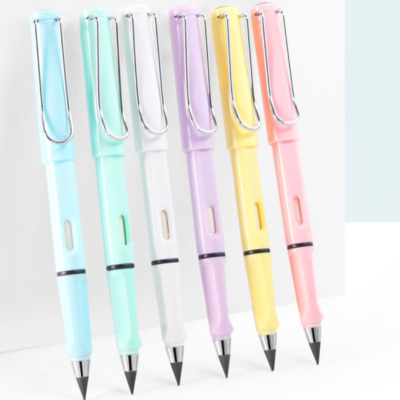 12pcs Inkless Pencil Fluency Writing Wide Pen Clip Reusable Everlasting