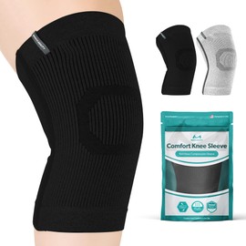 BraceAbility Plus Size Knee Brace - Compression Sleeve for Knee Pain, Arthritis, Swelling, Osteoarthritis, Meniscus Tear, Joint Support for Women and Men (3XL/4XL Wide Black)