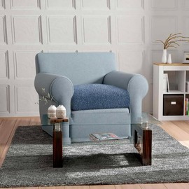 PAULATO BY GA.I.CO. Couch Cushion Cover - Sofa Cushion Cover - T-Cushion & Box Cushion Slipcover - Replacement Sofa Cushion Protector - Stretch Seating Cover - Mille Righe Collection - Blue