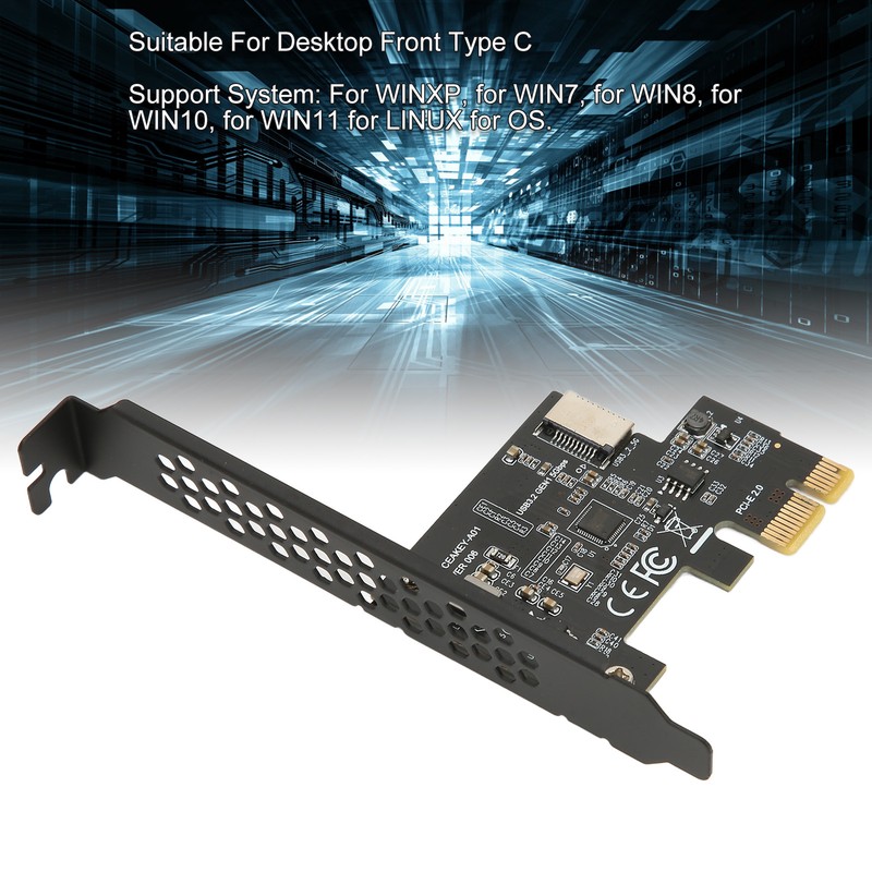 PCIE to USB 3.2 Expansion Card Black 5Gbps High Speed