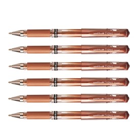 Uni-Ball Signo Broad UM153 Gel Ink Rollerball Pen Wide Tip 1mm Bronze (Pack of 6)