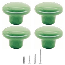 4 Pack Round Ceramic Kitchen Door Handles Small Vintage Drawer Knobs Cupboard Dresser Wardrobe Bathroom Furniture Door Knobs Pull Handles 32mm 4 Sizes Green
